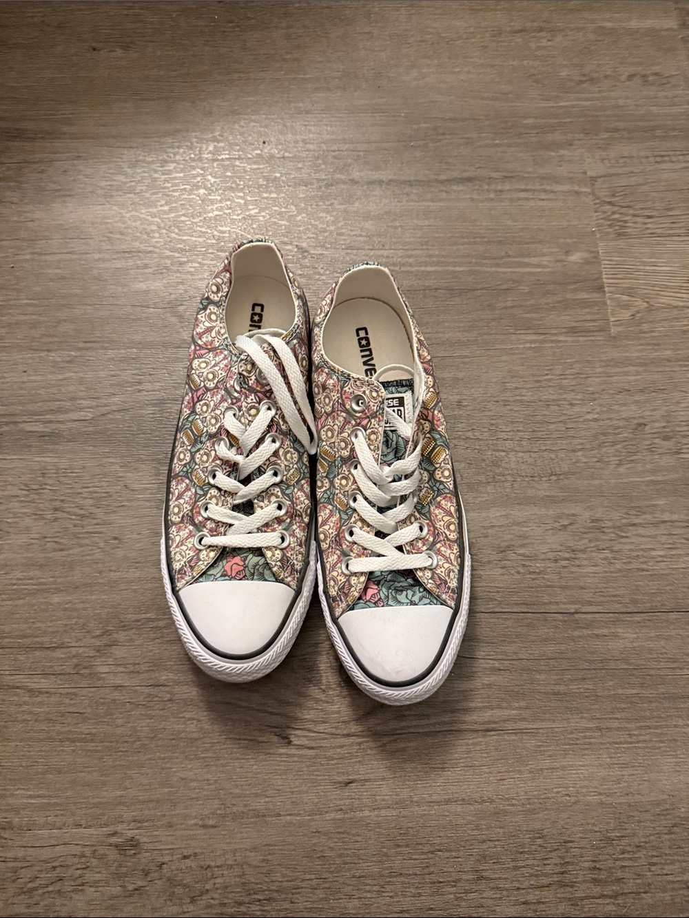 Converse Low-Top Floral Canvas Sneakers in Multicolor Pastels
